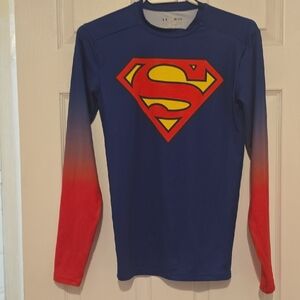 Under Armour Superman Men's Long-Sleeve Shirt - Blue and Red